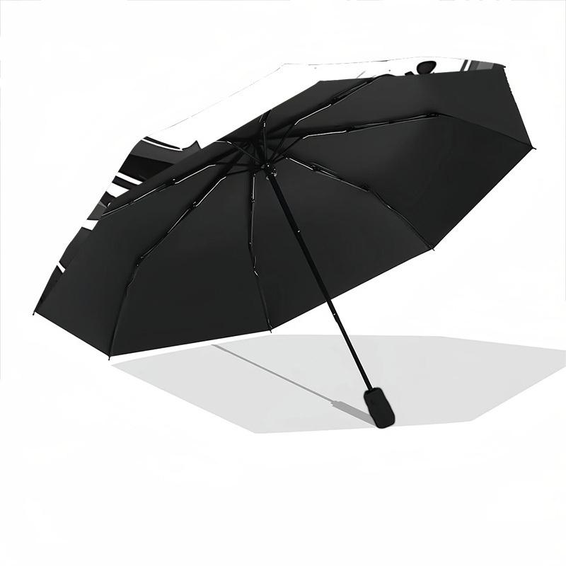 1pc Demon Art Pattern Automatic Folding Umbrella - Compact 8-Rib Design, Durable Plastic & Iron, Lightweight for Outdoor Daily Use083