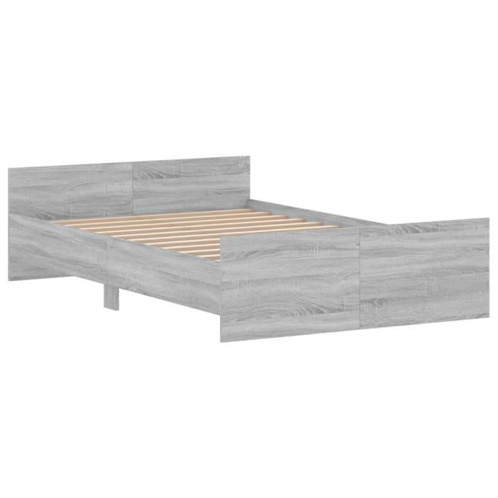 VidaXL Cadre de lit tête de lit et pied de lit gris sonoma 120x200 cm 3203745