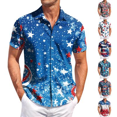 Herren Casual Kurzarmhemd Slim Fashion Herren Plaid Print