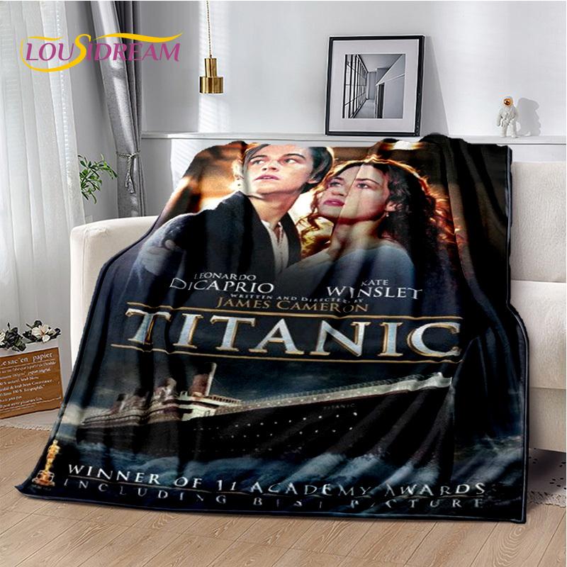 Movie Titanic Poster 3D Print Blanket,Soft Throw Blanket for Home Bedroom Bed Sofa Picnic Travel Office Rest Cover Blanket Kids