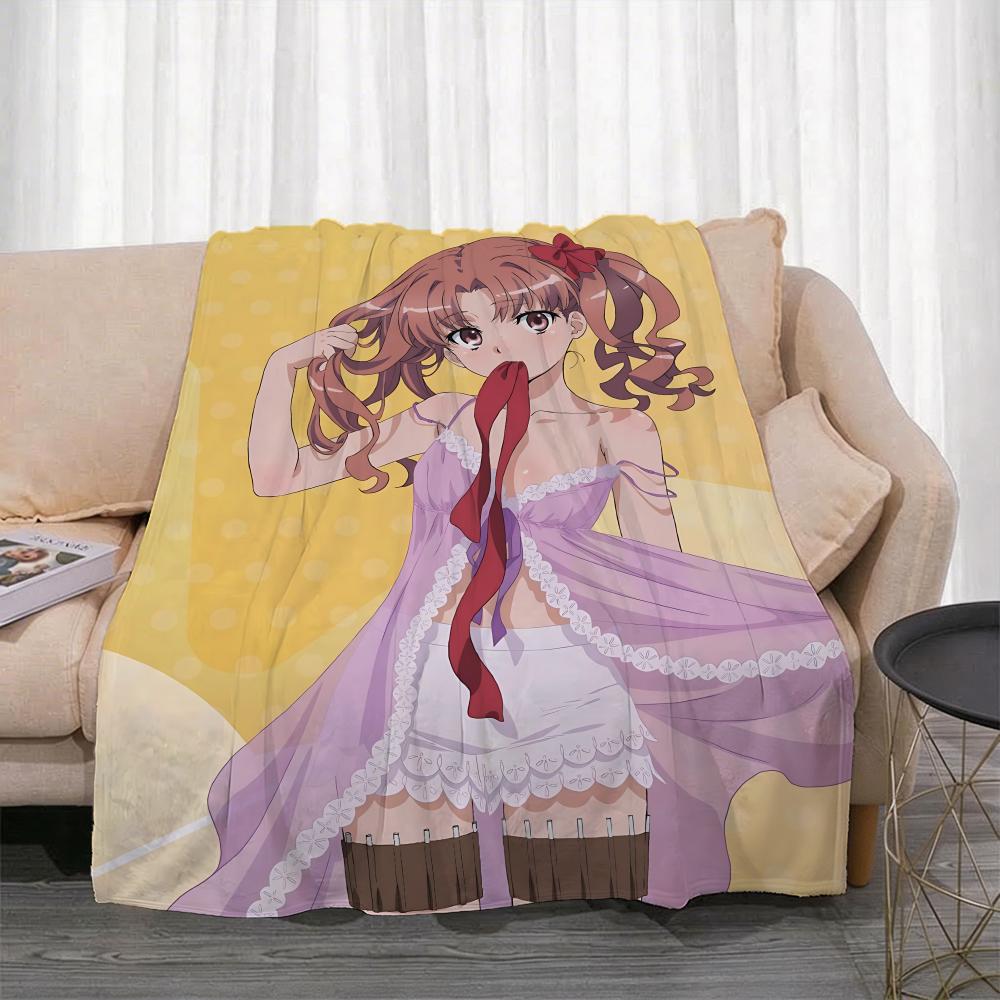Anime A-A Certain Scientific Railgun Throw Lightweight 240g Flannel Blanket Soft Skin-friendly for Summer Cooling