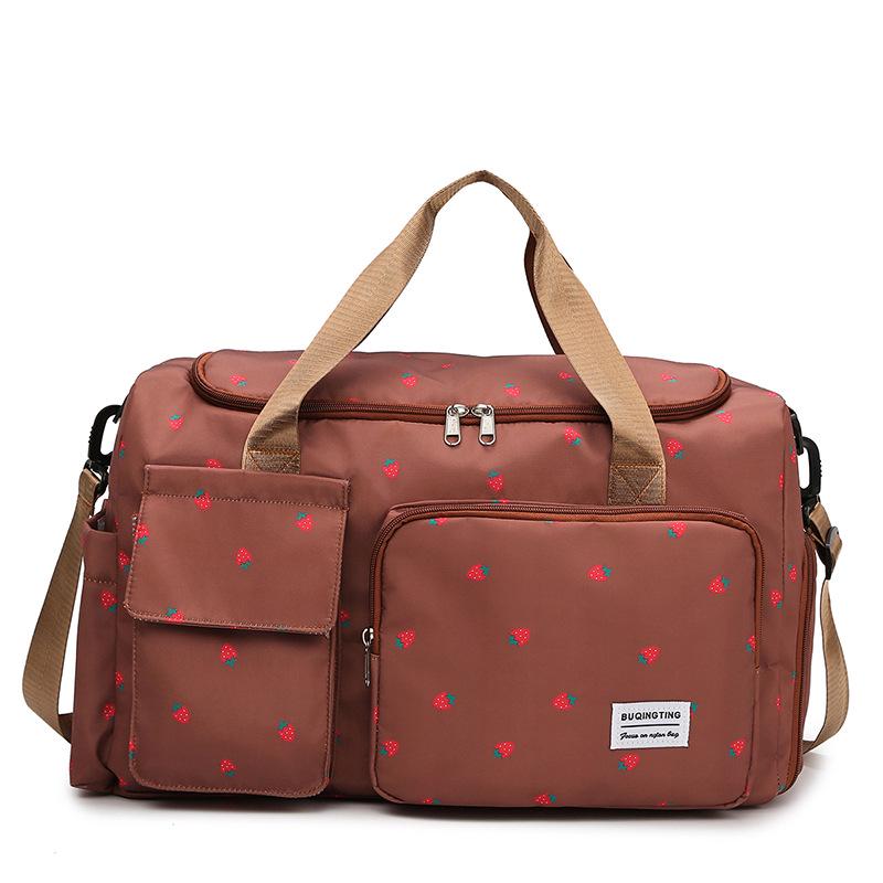 Strawberry Women's Yoga & Travel Bag - Wet/Dry Separation, Single Shoulder Handheld Storage