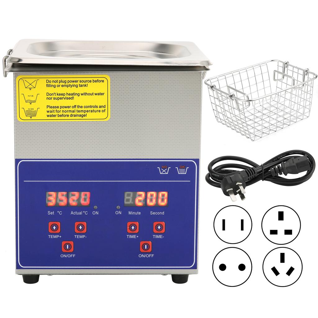 Industrial Ultrasonic Cleaner Digital Stainless Steel Heater Timer Cleaning Equipment 2L PS?10A