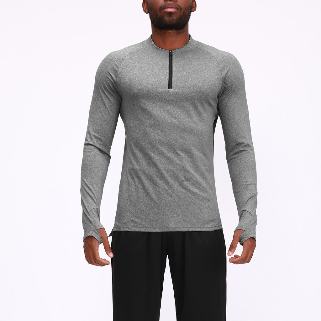 Men's Casual Fitness Wear Long Sleeve Quick Dry Breathable Outdoor Running Sports Tights Sports Wear Crewneck Top