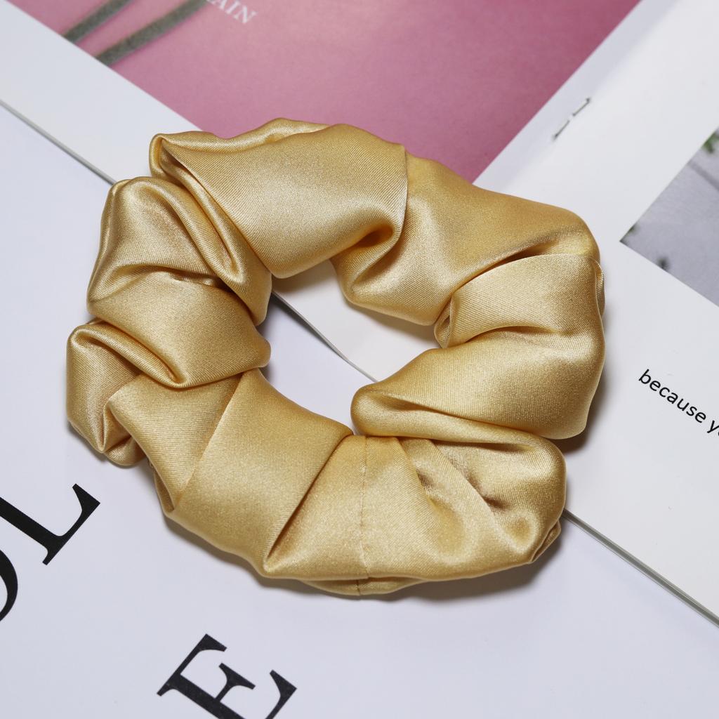 100% Naturalne Jedwabne Gumki do Włosów Akcesoria Elastyczne Gumki do Kucyka Charmeuse Opaski do Włosów Gumki dla Kobiet Dziewcząt 3,5CM