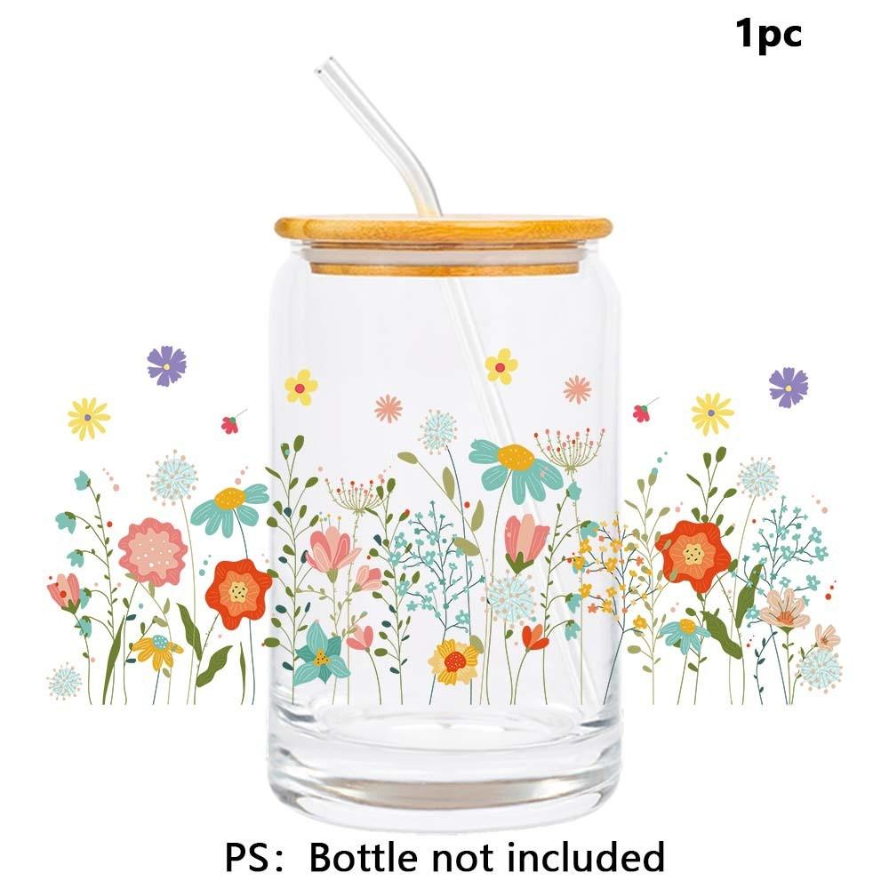 And Flower Flower Pattern Water Cup Transfer Sticker For Home Office Decor