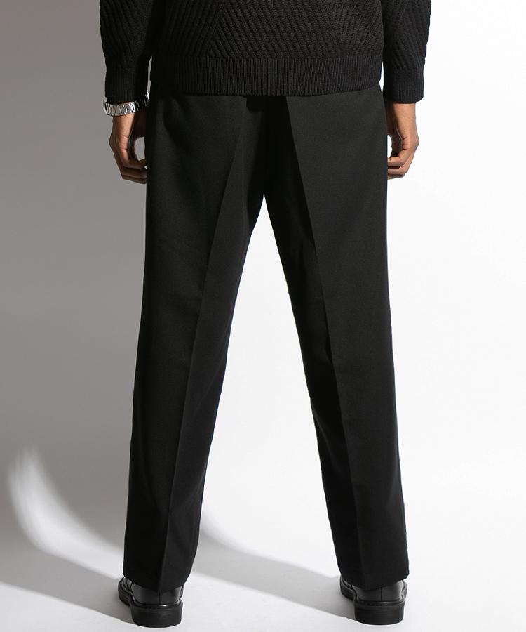 Seuteulaikeu Elegant One-Pleated Trousers (Black)
