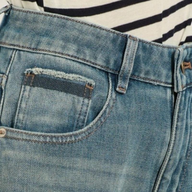 BCBG Fringe Detail Denim Pants Straight B5f7p356