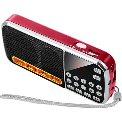 Pequenos rádios portáteis AM FM, suporte USB flash disk/micro SD card reprodução de MP3, botões digitais, rádio de bolso de diafragma baixo com excelente recepção