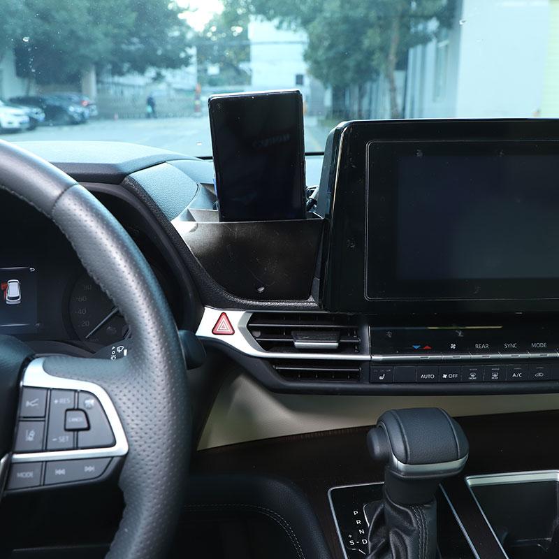 For Toyota Sienna For Toyota Granvia -23 Svart Bil sentralkontroll luftuttak oppbevaringsboks mobiltelefonbrett bil