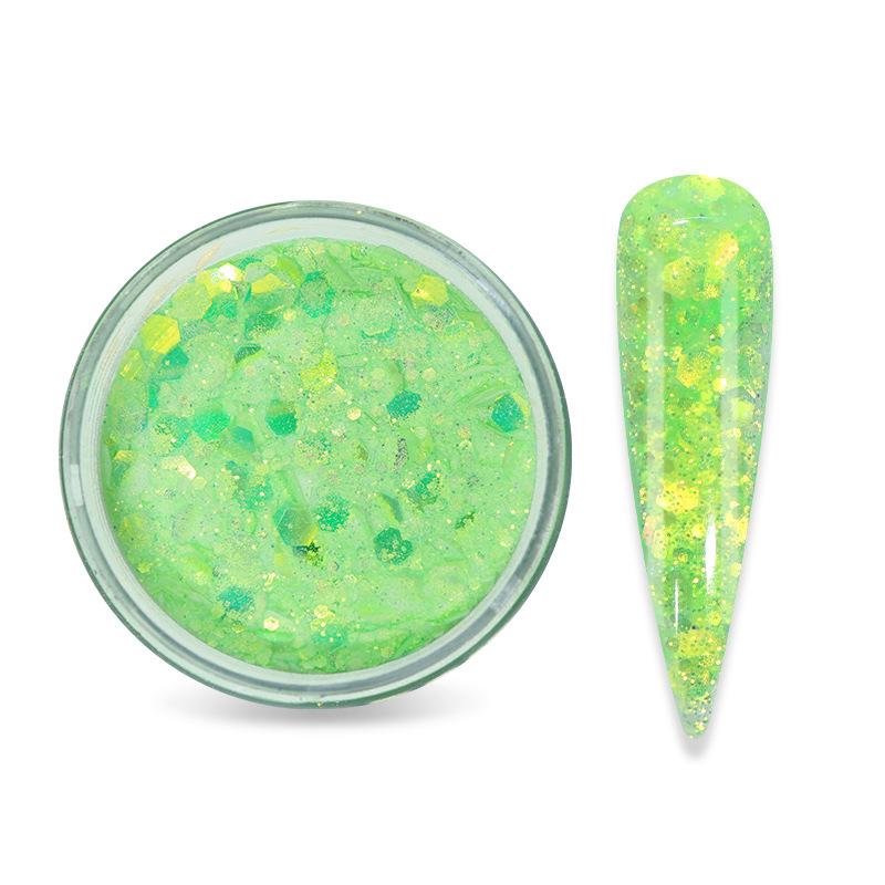 15g Nail Art Akrylový prášek Smíšený Mořská panna Šestiúhelník robustní třpytivé flitry pro nehtovou modeláž gel Polish Manikúra