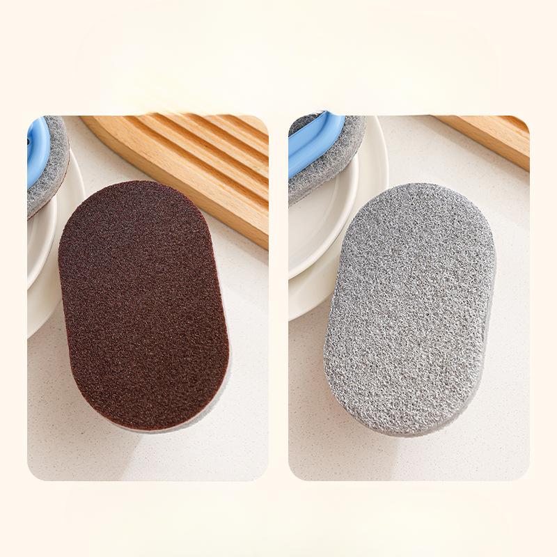 Kitchen and Bathroom Handle Pot Brush, Powerful Cleaning Sponge Brush, Thickened Tile Cleaning Brush