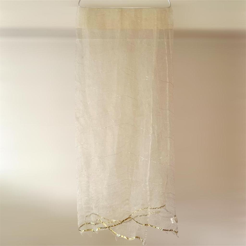 Used 00s Faliero Sarti Silk 95% Stole 198cm