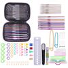 1Set Crochet Hooks Needle Silicone Handle Aluminum Crochet Needle Set Knitting Needles DIY Sweater Weave Sewing Knitting Tool