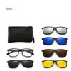 6 In 1 Spectacle Frame Men Women With 5 Pcs Clip On Polarized Sunglasses Magnetic Glasses Male Computer Optical 2201
