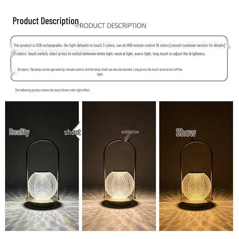 Portable Metal Table Lamp: Creative Turkey Design for Camping, Bar, Bedroom, and Bedside Atmosphere