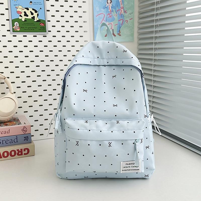 Schoolbag Schoolbag Female College Student Polka Dot Flash Backpack Large Capacity Girl Japanese Cute Polka Dot Large Capacity Backpack
