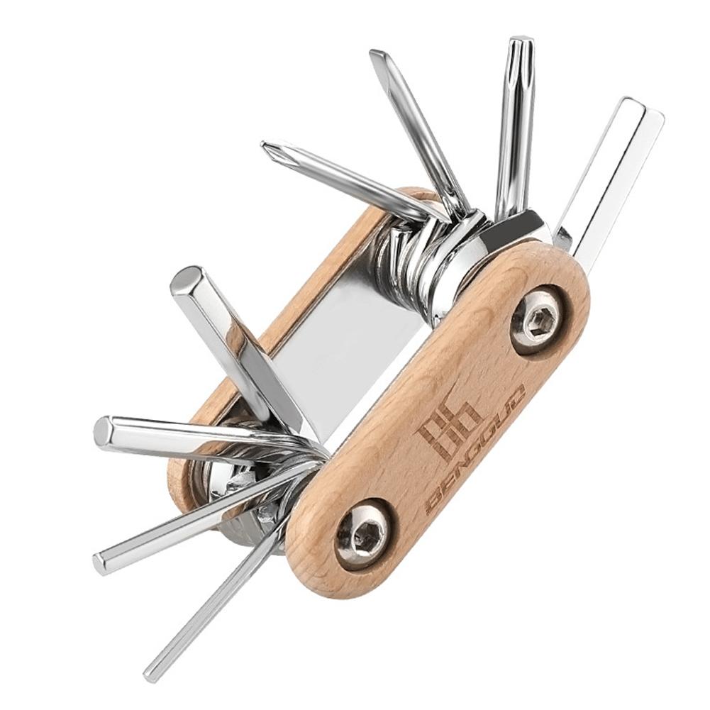 

Портативный мультитул для велосипеда 8 в 1, складной инструмент для ремонта велосипеда, 45CR сталь с электролитическим титановым покрытием, набор шестигранных ключей и отверток