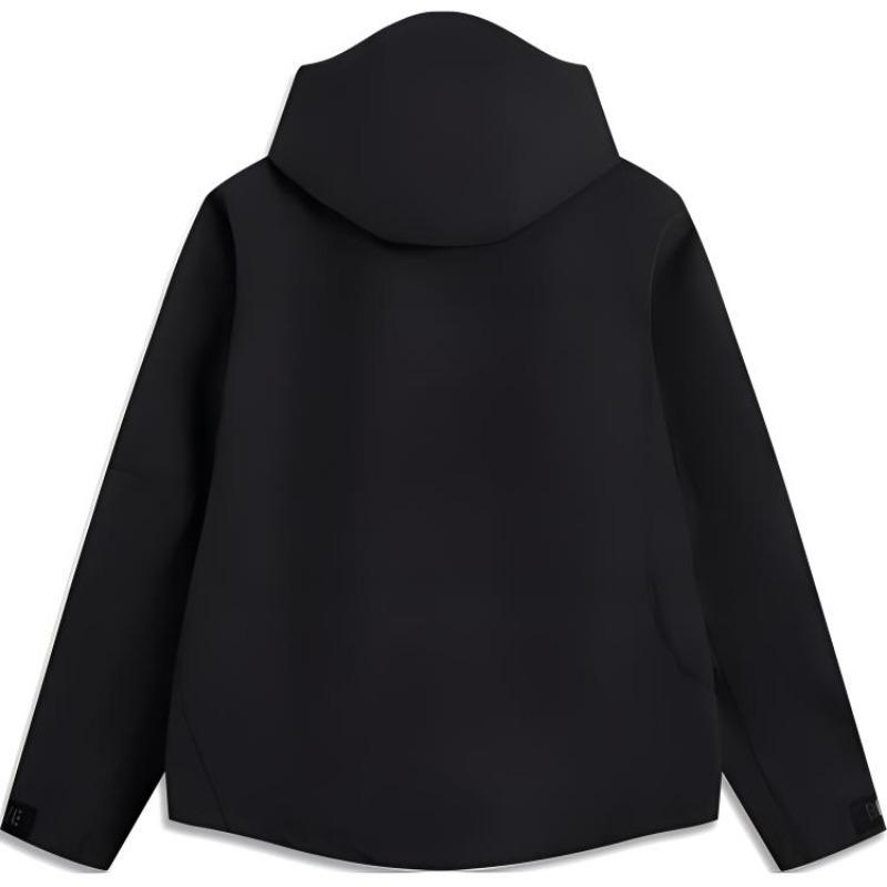 Li Ning Seria Baschet Sport Casual Culoare Solidă Larg Jachetă de Vânt Bărbați Îmbrăcăminte Exterioară Negru AFDU493-1