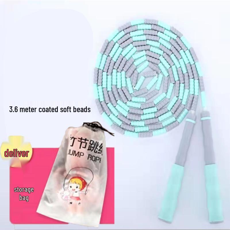 Adjustable Beaded Bamboo Jump Rope for Students - 5m, 7m, 10m Multi-Person Fancy Rope