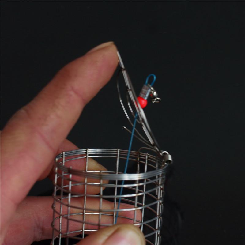 10PC Fishing Feeder Stainless Steel Bait Thrower Basket Feeder Holder Fishing Lure Cage Fishing Accessories Fishing Tackle