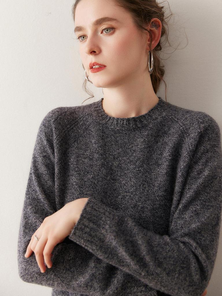 Autumn/Winter 2025 Women's Cashmere Knit Raglan Sweater - New Color, Loose Fit, Warm Pullover