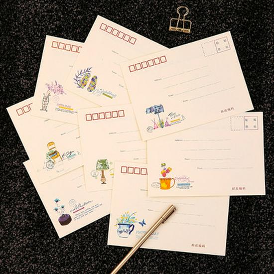 Set di Carta da Lettera Busta Stile Aviazione Retrò Coreano: Buste per Cartoline Lunghe e Carine per Spedire