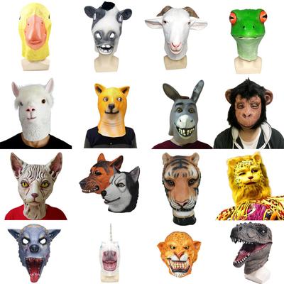 Latexmasken Live-Requisiten Halloween Multi-Style Tierkopfbedeckungen