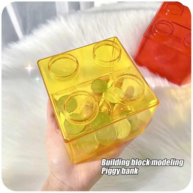 Ins Money Box Building Block Saving Box Piggy Bank Children Change Box Money Storage Box 2025 New Piggy Bank Coin Bank Money Box
