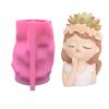 Good-Silicone Mold 3D Cute Girl Flower Pot Mould DIY Handmade Crafts Plaster Candle Crystal Epoxy Resin Mold For Decors