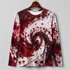 Druk 3D Horror Czerwone Plamy Krwi Wzór Halloweenowa Koszulka z Długim Rękawem Dla Mężczyzn Vintage Halloweenowa Impreza Osobowość OOTD Koszulka Top