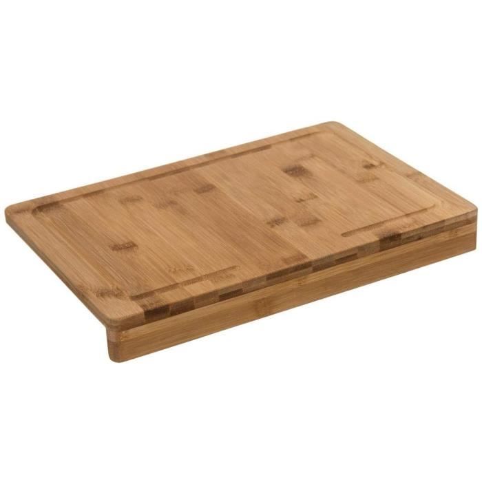 Planche à découper - Secret de Gourmet - Bambou - 35 x 24 cm - Rebord anti-débordement