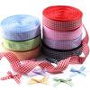10Yards/roll Lattice Plaid Ribbons Polyester DIY Handmade Bow Ribbon for Sewing Fabric Wedding Decoration Gift Flower Wrapping
