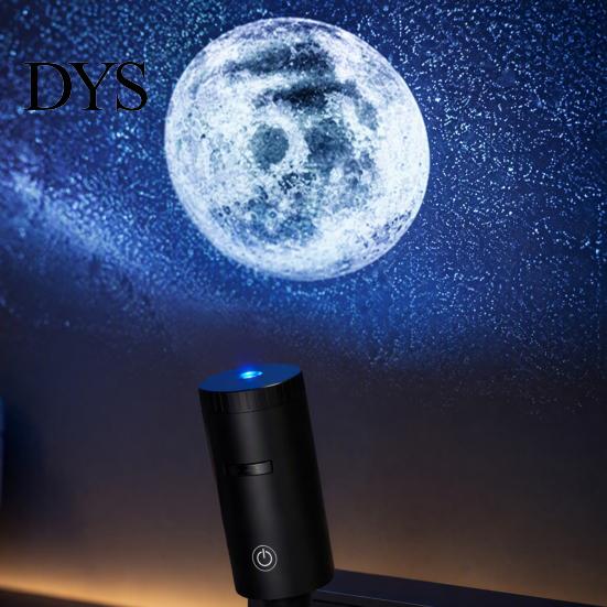 Decorative Projection Light USB Projector Lamp with 2 Films, Moon & Milky Way LED Adjustable Light, 360 Degrees Rotating for Car, Bedroom Ceiling