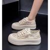 Mode Damen Mesh Atmungsaktive Freizeit-Sneakers Weibliche Herbstmode Schnürschuhe Vulkanisierte Schuhe Damen Plateau-Sneakers Zapatos De Mujer