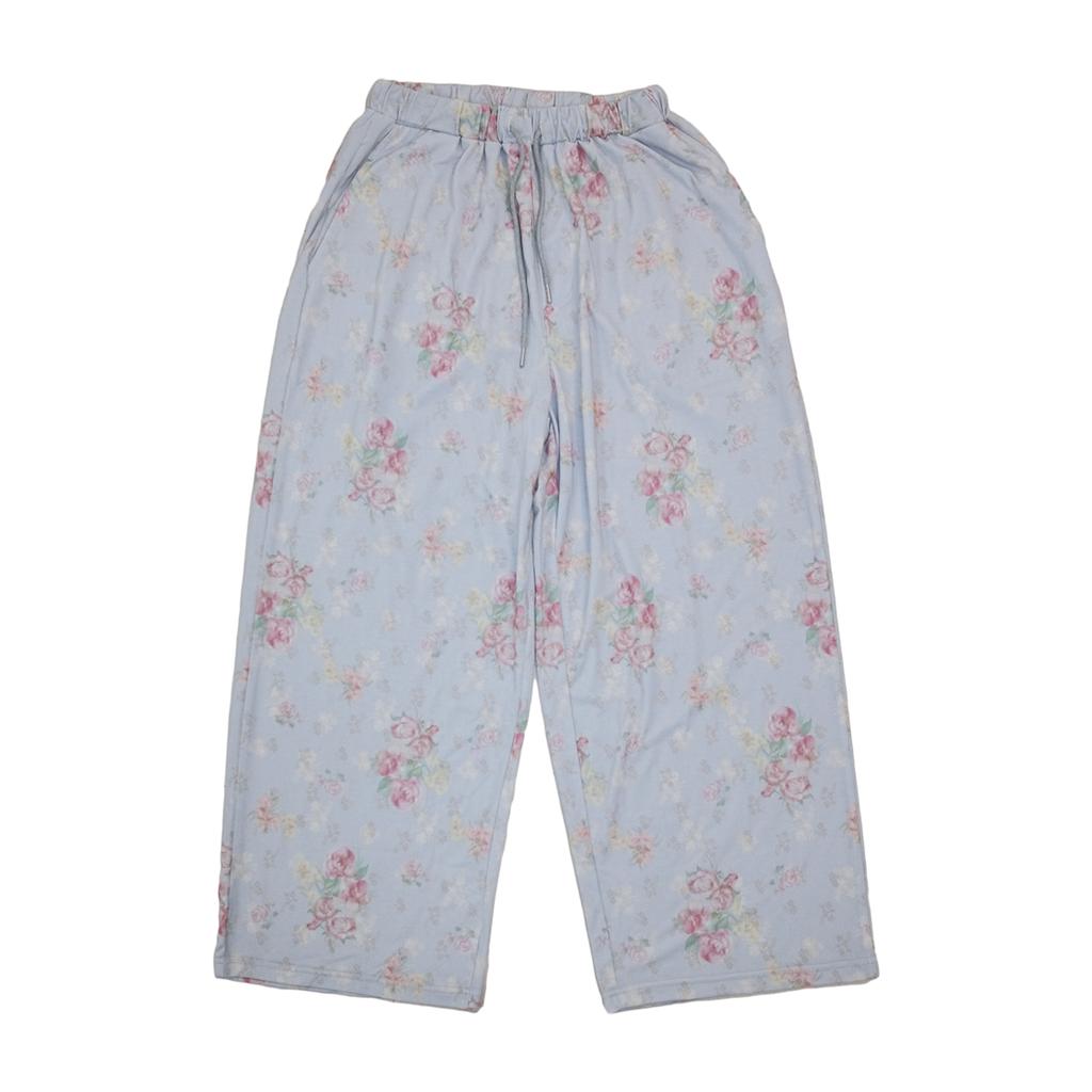 Myujeumudeu Rose Letter Wide Pants (Banding Pants)