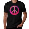 Sweet Pink Peace Sign TShirt Casual Pattern Print Tee Shirt