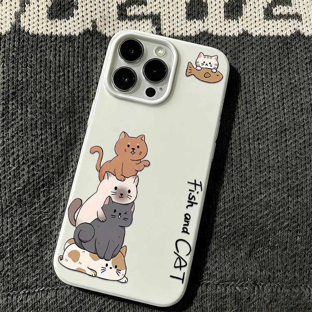 Aesthetic Anti Drop Phone Case For Iphone 13 17 Air 15 Plus 11 Pro Max 14 16 12 Lightweight Portable Stylish Cat Bumper