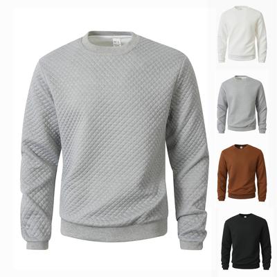 Mens Cable Knit  Casual Long Leeve Crewneck Pullover Sweaters  Textured