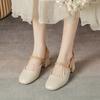 Baotou Sandals Women's Summer Single Shoes with Skirts with Thick Heels Mary Jane Shoes Women's Thick Heels
