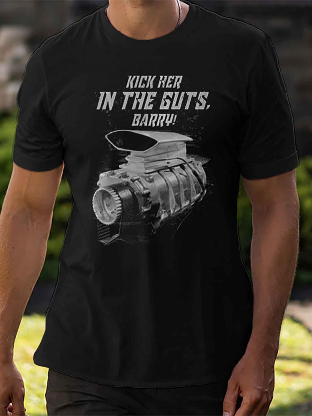 Mens Mad Max The Last of The V8s TShirt Iconic Kick Her in The Guts Barry Movie Quote V8 Engine Design Casual Short Sleeve M