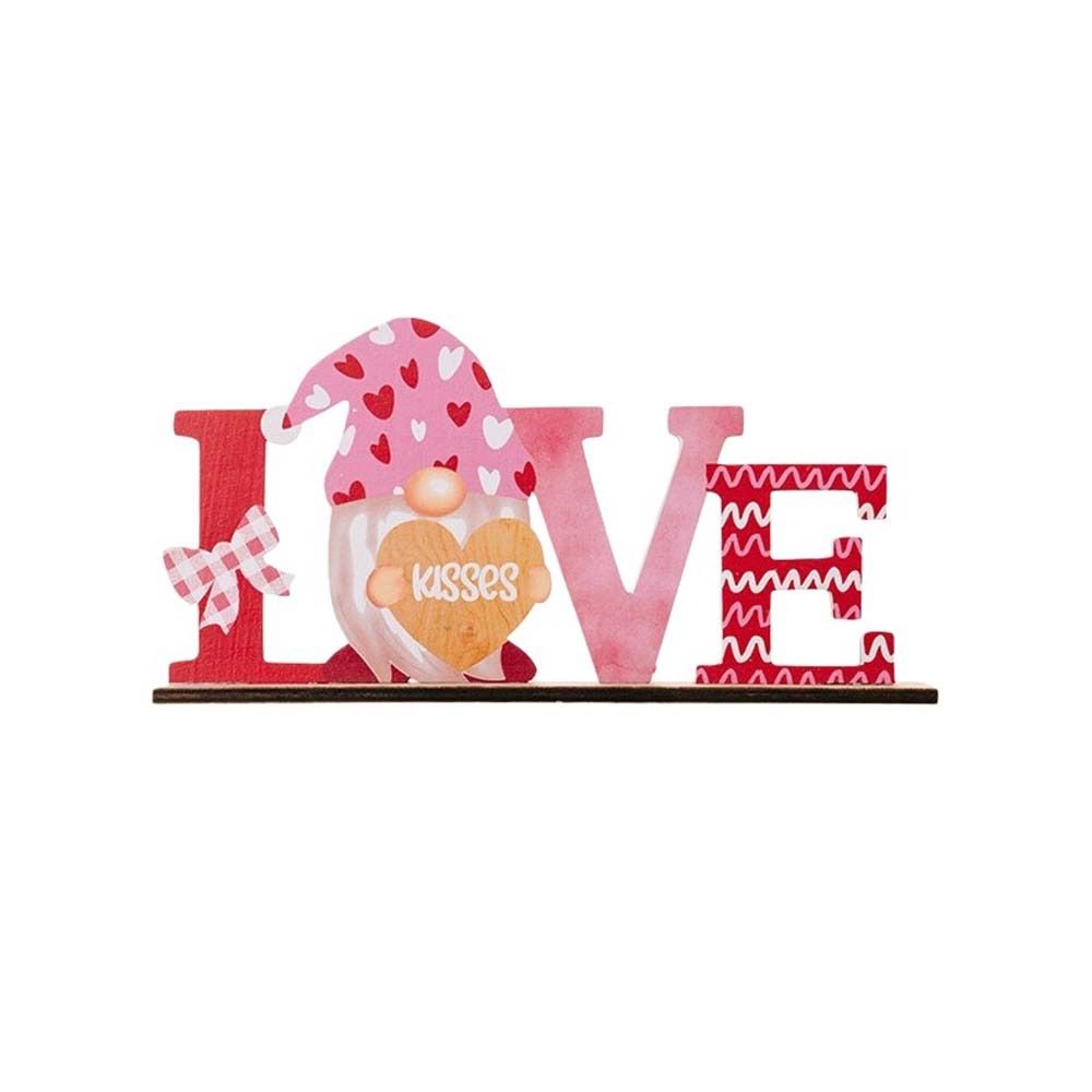 LOVE KISS Love Wood Knot Ornament Wooden Art Craft Lip Love Heart Valentine Day Wooden Decorations Pink Red Hand-carved