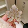 Vintage Sequin Leaf Brooch Trendy Jewelry Maple Leaf Pin  Clothing Jewelry