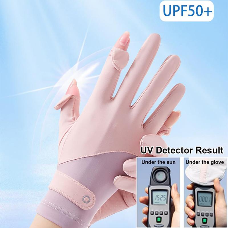 Summer Gloves Breathable Women Thin Ice Silk Cycling Driving Gloves Touch Screen Quick Dry Sunscreen Non-slip Riding Gloves