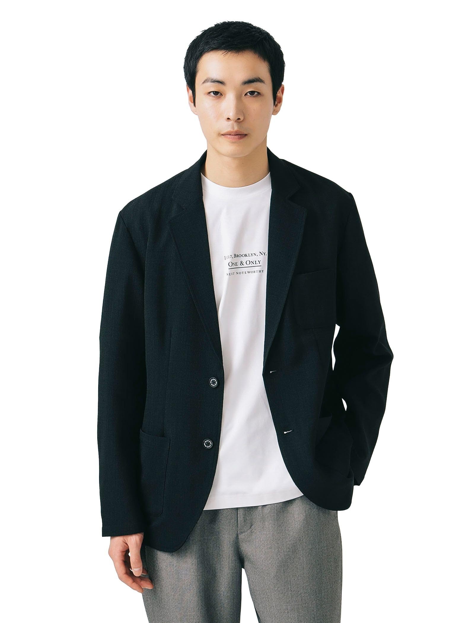 

Beams Heart Men s Polymelange Jacket (Moisture-Wicking, Quick-Drying) Black, Size M