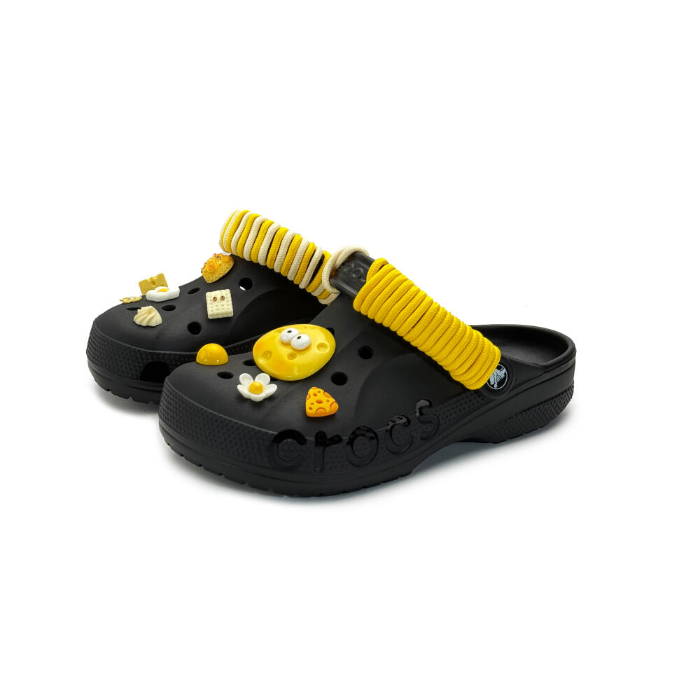 Crocs Baya Classic clog EVA Bite of Cheese Beya Fun and Stylish Hole Shoes Unisex Yellow