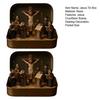 1/2 Stück Jesus Kreuzigungsszene Set in Blechdose Handgefertigt Taschenformat Miniatur Jesus Auferstehung Blech Harz Ornament Religiöse Dekoration