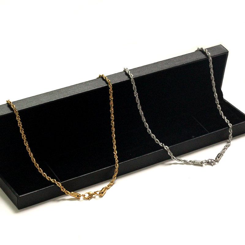 Stainless Steel Twisted Chain Necklace for Women & Men - Simple Titanium Steel Fashion Design