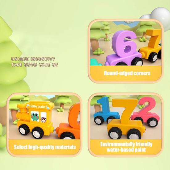 7/11/12/14Pcs/Set Magnetic Number Train Toy Kit Toddlers Number Counting Color Sorting Preschool Learning Activity Educational Train Toy Birthday Gift