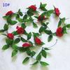 24m Silk Long Rose Fake Flower Ivy Vine Leaf Garland Wedding Party Home Decor